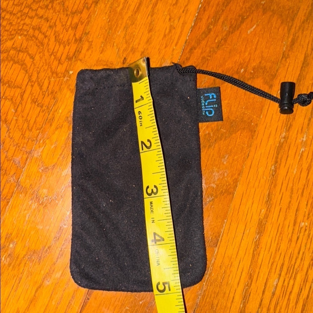 Flip camera Black Drawstring Pouch